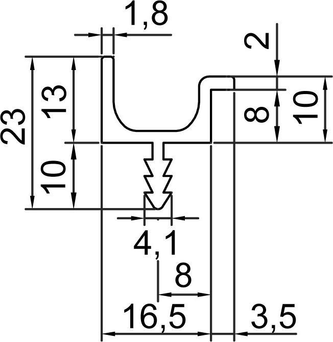 Actual product image Werkstarck Grip strip profiles with profile height 13 mm