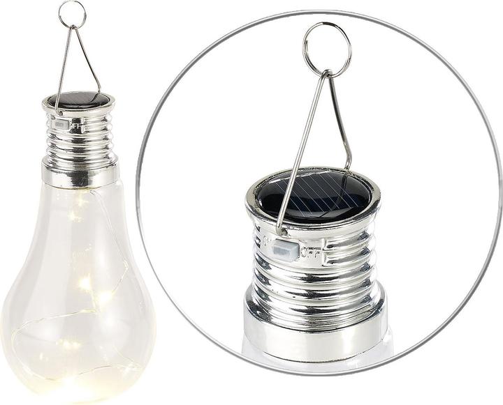 Produktbild Lunartec 2er-Set Solar-LED-Lampe in Glühbirnen-Form (6.5 x 17.5 cm, 2 x)