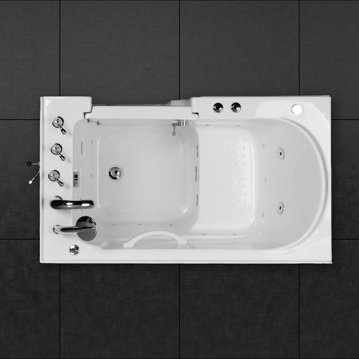 Produktbild PureHaven Seniorenbadewanne 122x71 cm mit Whirlpool-Funktion Wasserdüsen integrierter Tür für leicht (71 cm, 122 cm)