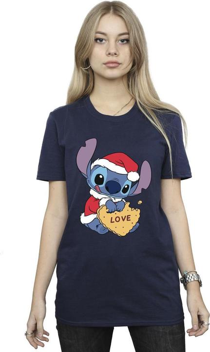 Produktbild Disney Lilo And Stitch Christmas Love Biscuit TShirt (M)