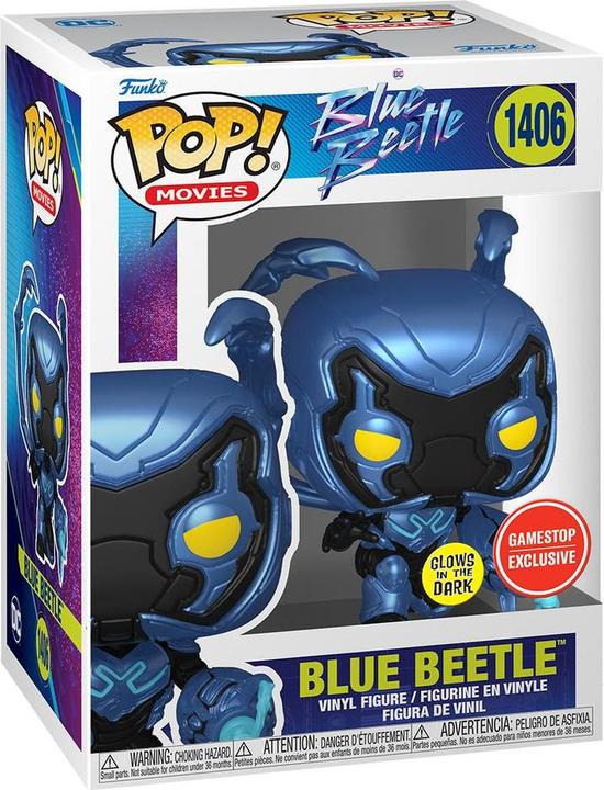 Actual product image Funko POP! Blue Beetle - Blue Beetle Exclusive Phosphorescente