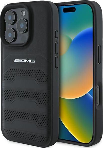 Produktbild Mercedes AMG AMHCP16LGSEBK iPhone 16 Pro 6.3" czarny/black hardcase Leather Debossed Lines Black Logo (Apple iPhone 16 Pro)