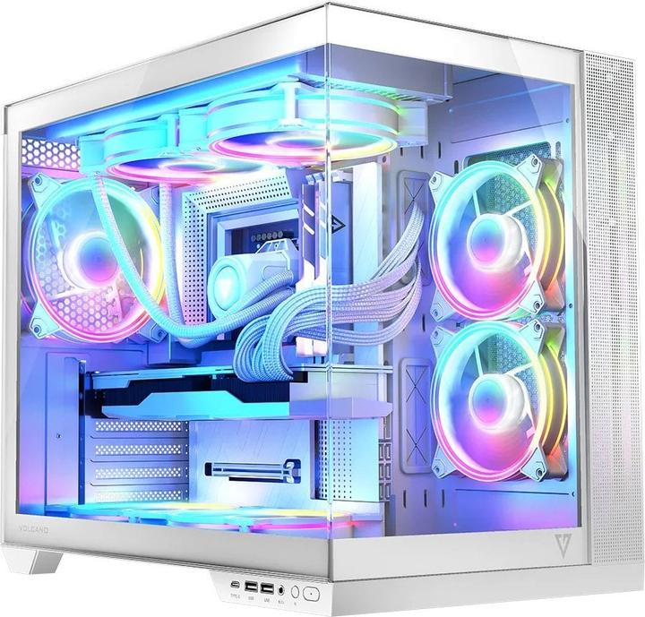 Produktbild Modecom Obudowa Volcano Panorama Apex ARGB 7F biała (AT-PANORAMA-7F-ARGB-20-000000-0002) (mATX, ITX, ATX)