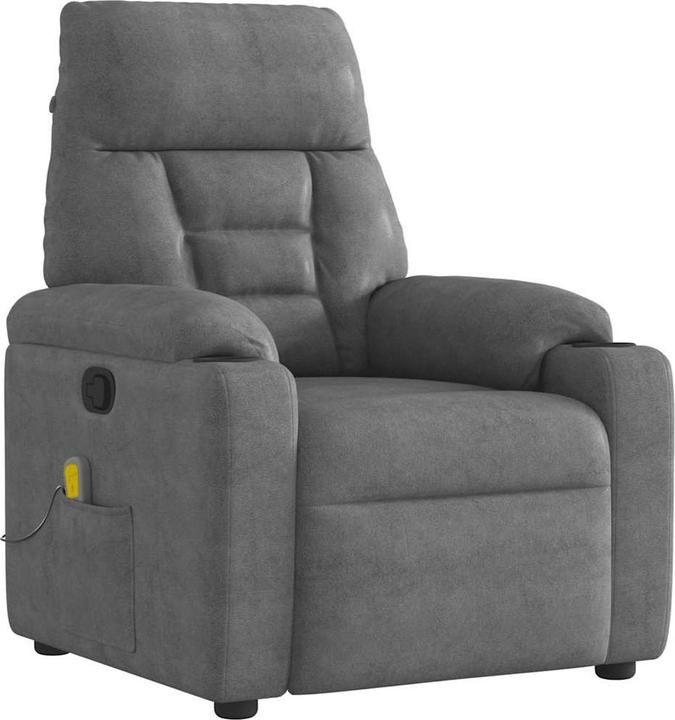 VidaXL Massagesessel Dunkelgrau Mikrofasergewebe