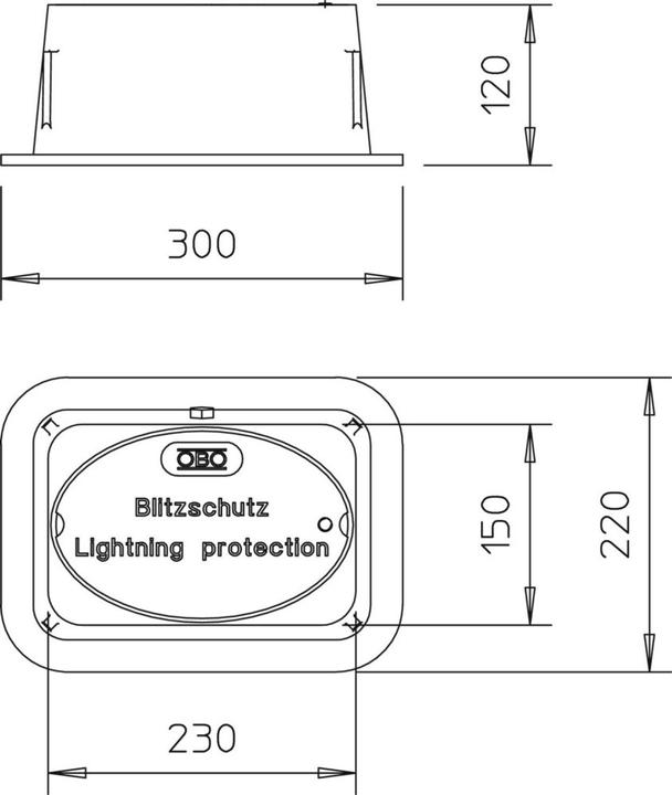 Produktbild OBO Bettermann OBO 5700 Unterflur-Trennstellenkasten ohne eingebauter Trennstelle 227x155x115 s