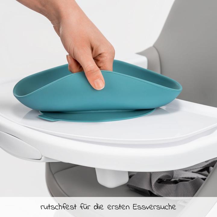 Produktbild MiaMia Kinderteller & Breischalen Silikon-Teller mit Saugnapf - Monster - Petrol