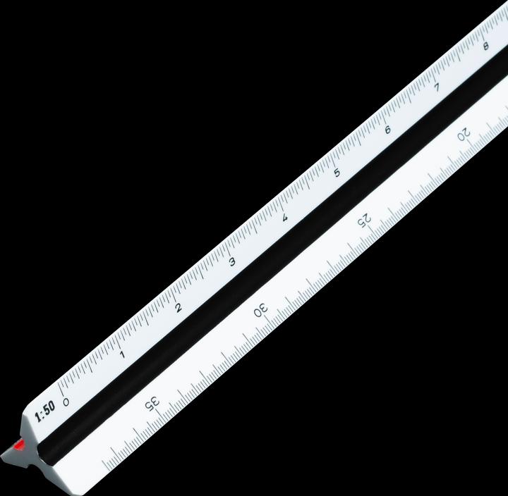 Produktbild Geotec Dreikantlineal A, weiss (300 mm)