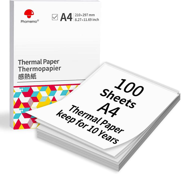 Phomemo Papier thermique A4 pour imprimante M08F