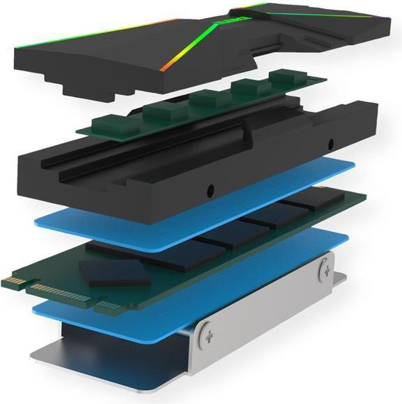 Produktbild Xilence M2SSD.B.ARGB Speichermodul Kühler Schwarz 1 Stück(e)