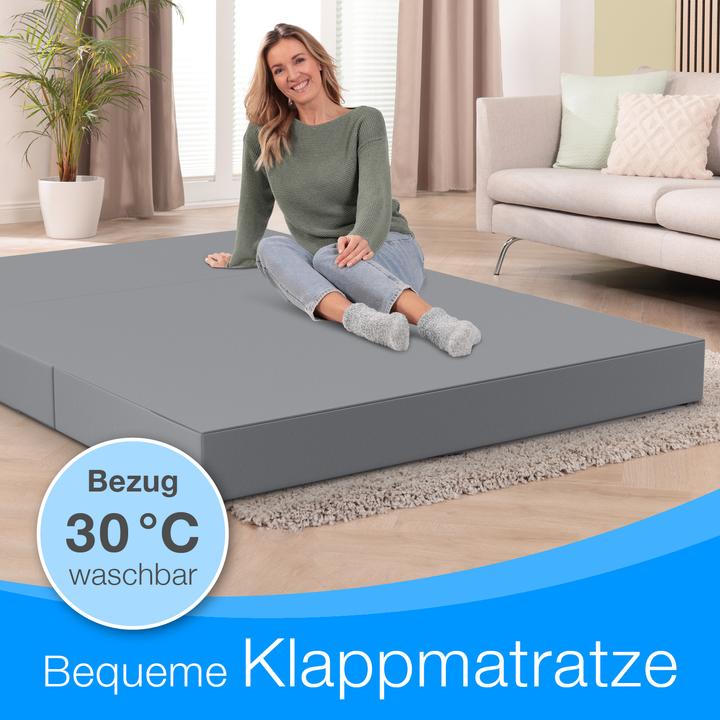 Image du produit Bestschlaf Klappmatratze, 3-teilige Faltmatratze, Reisebett, Gästematratze (120 x 195 cm, Noyau de mousse)