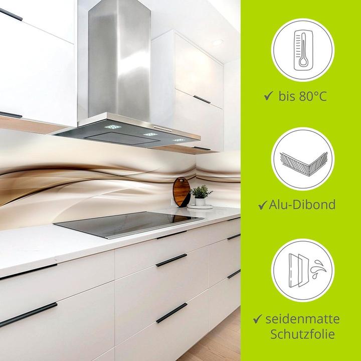 Image du produit Artland Fond de cuisine en aluminium Vague abstraite brune