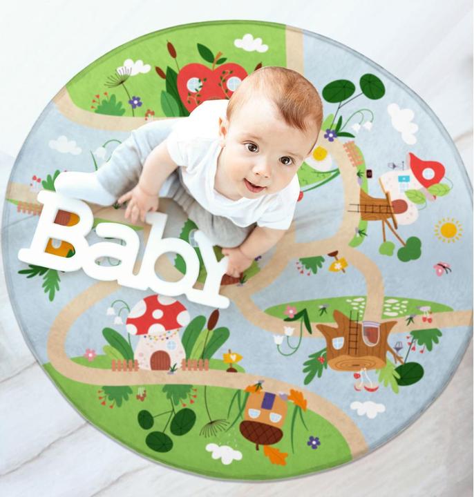 Actual product image Achoka Play Mat Mushroom Houses, 100cm (100 x 100 cm)