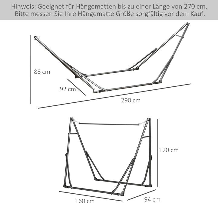Immagine prodotto Outsunny Telaio per amaca con struttura in acciaio (120 kg)