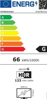 Energie-Label LG OLED48C43LA 4K OLED evo TV 121 cm (48) (48", C4, OLED, 4K, 2023)