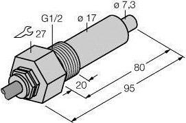 2A4-NA, Turck Eintauchsensor FCS-G1, L080