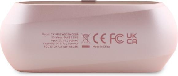 Immagine prodotto Guess Cuffie senza fili Auricolari Bluetooth ENC TWS metallizzati allungati - Rosa (ANC, 26 h, Senza fili)