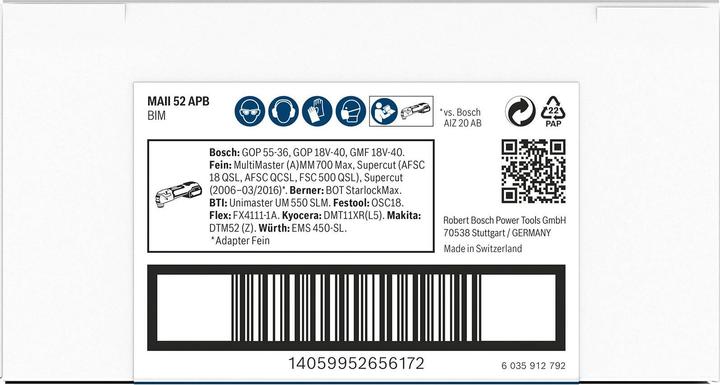 Produktbild Bosch Professional Zubehör PRO MAII 52 APB Blatt für Multifunktionswerkzeuge, 52 x 75 mm