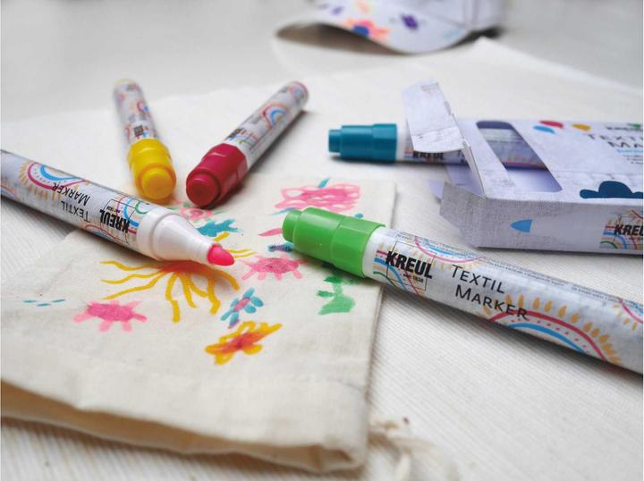 Produktbild Kreul Textil Marker Junior (Gelb, Neonpink, Hellgrün, Hellblau, 4 mm, 5 x)