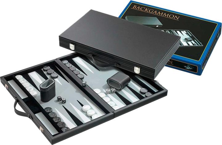 Philos Backgammon gris médium similicuir (Allemand)