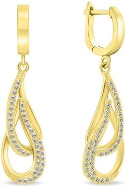 Produktbild Brilio Silver - Dazzling gold plated earrings with zircons EA448Y