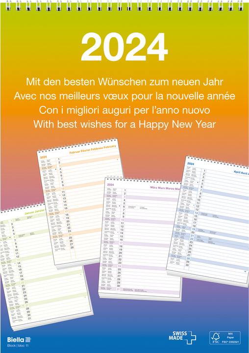 Actual product image Biella Calendari da parete (21 x 29.7 cm, No binding, German, English, Italian, French)