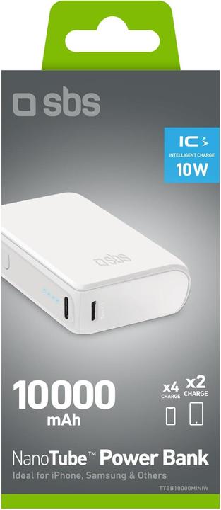 Actual product image SBS Powerbank 10.000mAh 2x USB-C/1x USB 10W whiteá (10000 mAh, 10 W, 37 Wh)
