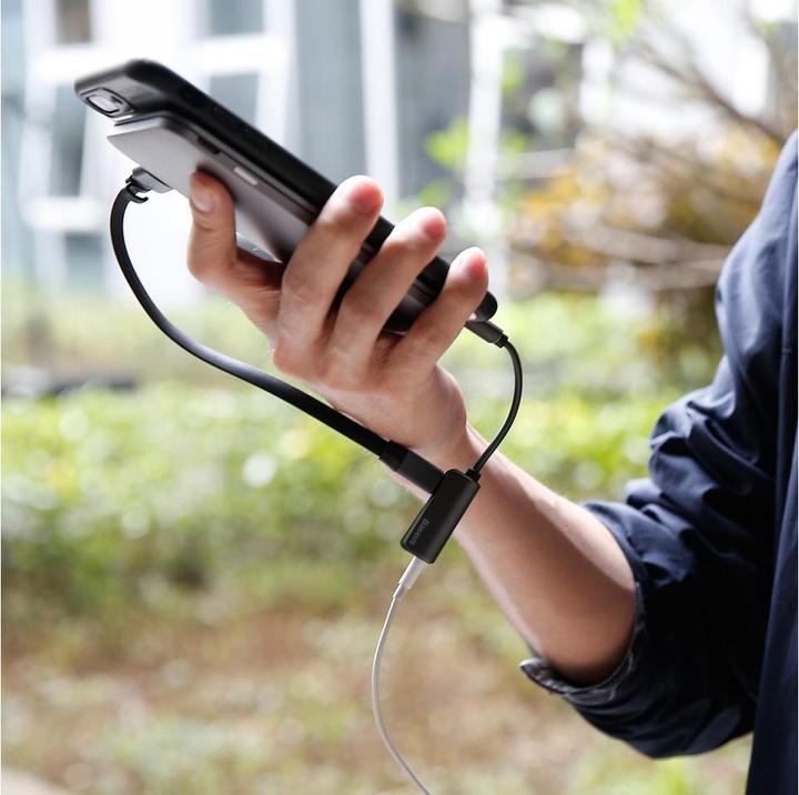 Image du produit Baseus Adaptateur L32 IP mâle vers 3.5mm+IP femelle Noir (Jack 3.5mm, Lightning)