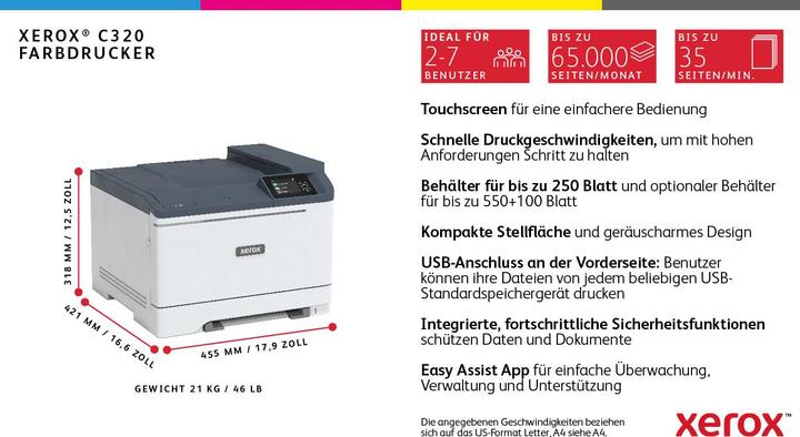 Immagine prodotto Xerox Stampante laser a colori C320 Wi-Fi (Laser, Colore)