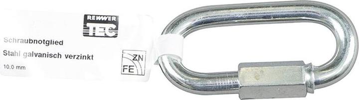 Rewwer Tec Catena di maglie a vite da 10 mm, zincata, con bandiera EAN