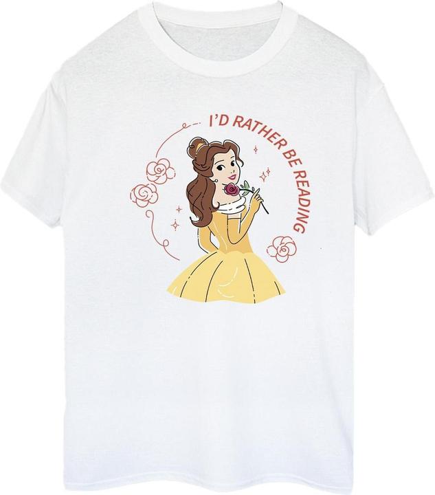 Disney Beauty And The Beast I'd Rather Be Reading Baumwolle Boyfriend TShirt