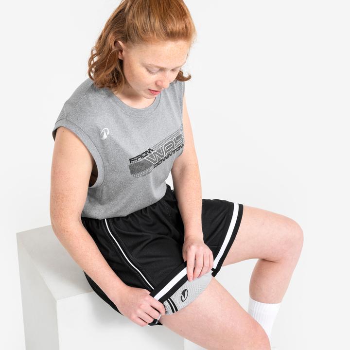 Produktbild Kipsta Damen/Herren Basketball Shorts wendbar leicht - SHR 500 schwarz-weiss (XS)