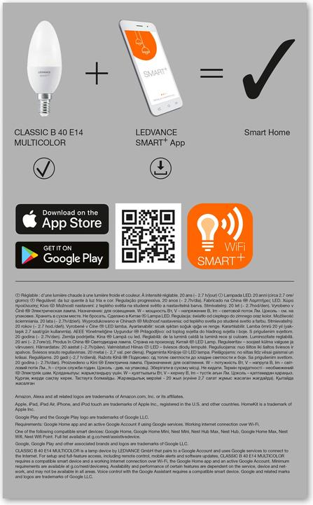 Image du produit Ledvance Bougie intelligente (E14, 4.90 W, 470 lm, 3 x, F)