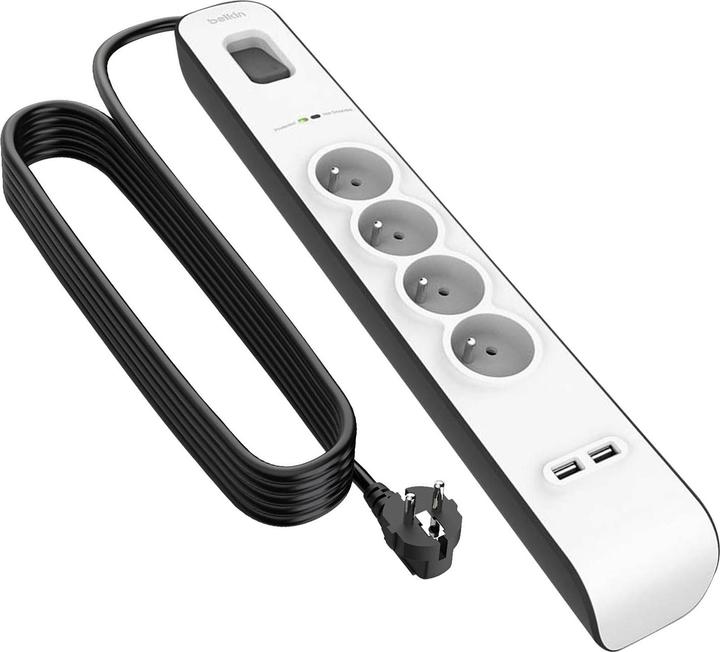 Image du produit Belkin BSV401CA2M Protection de tension, 4 sorties AC (4 x, PECO 7/5, 2 m)