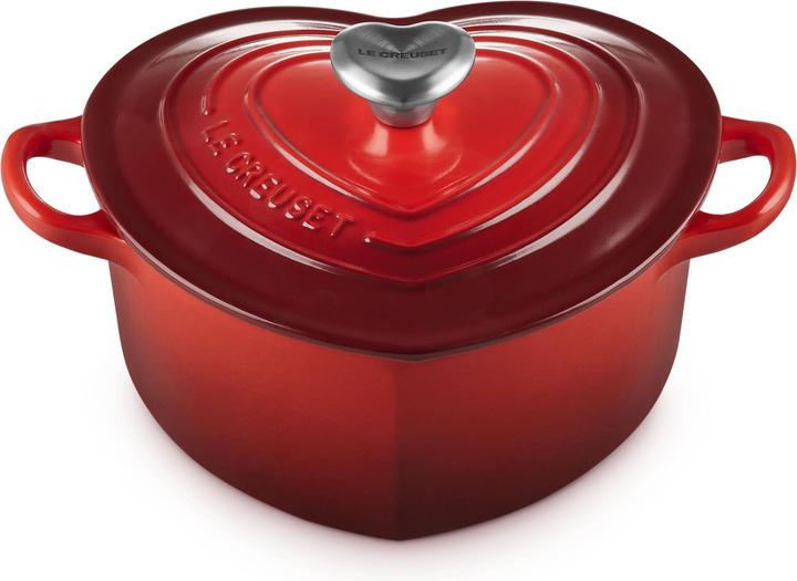Le Creuset Herzbräter mit Herzknopf (20 cm, Bräter + Schmortopf, Gusseisen)