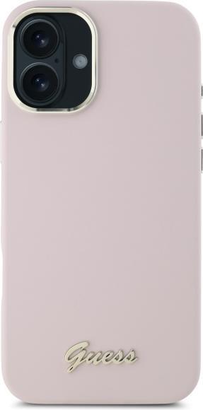 Produktbild Guess GUHCP16MSMBSLP iPhone 16 Plus 6.7" różowy/pink hardcase Silicone Script Metal Logo & Frame