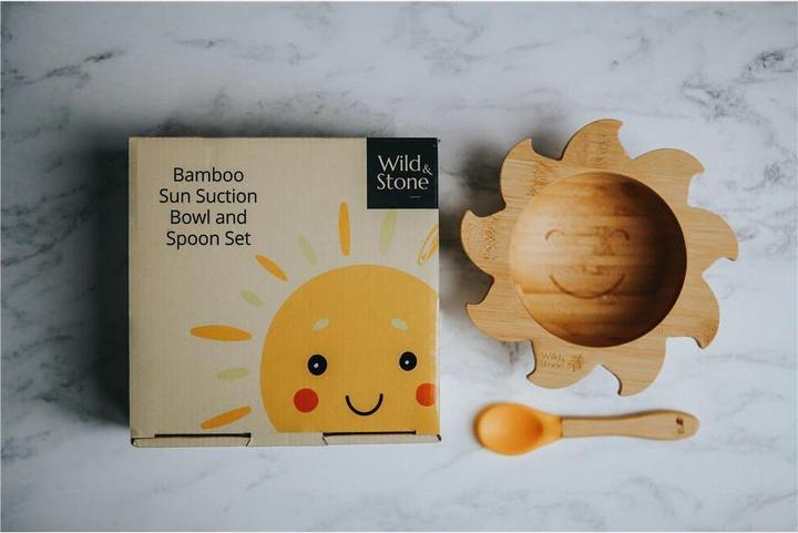 Actual product image Wild & Stone Baby Bamboo Bowl with Bamboo Silicone Spoon