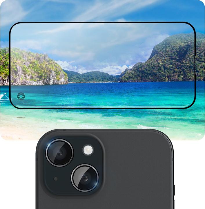 Produktbild Bigben Connected Schutzfolie für iPhone 15 Verreganischer + Kameragläser (1 Stück, Apple iPhone 15)