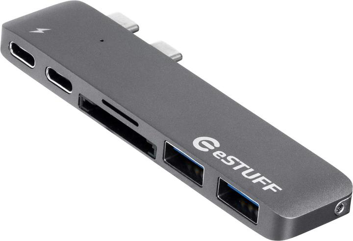 eSTUFF USB-C Slot-in Hub PRO Grey USB 3.2 Gen 1 (3.1 Gen 1) Type-C (USB-C, 4 Ports)