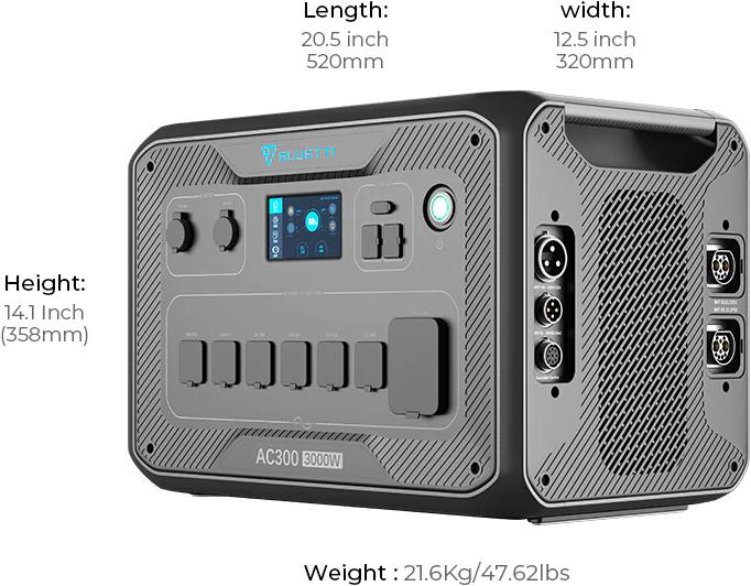 Actual product image Bluetti AC300 (3072 Wh, 21.60 kg)
