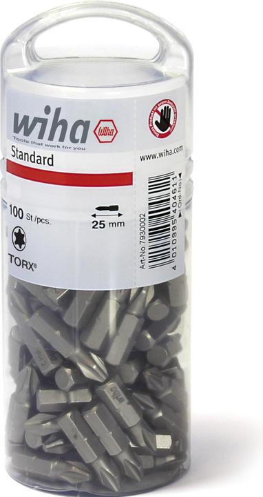 Produktbild Wiha Bit Set Standard 25 mm TORX® (T20) 100-tlg. 1/4" in Grosspackung (40463) (T20)