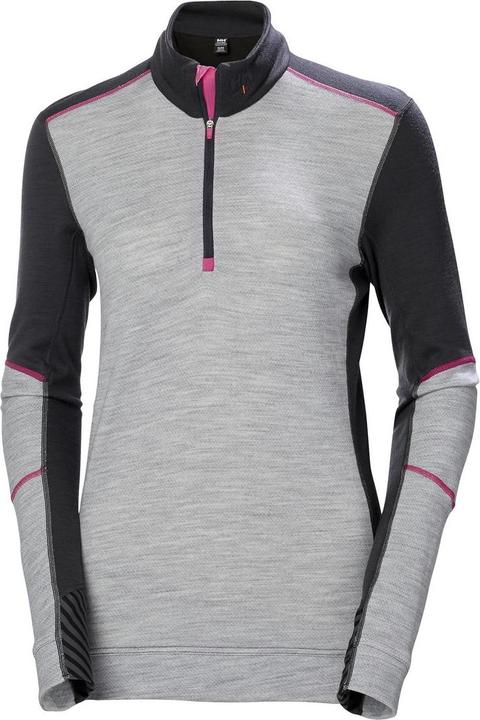 Helly Hansen Workwear Moteriški apatiniai marškinėliai HELLY HANSEN Lifa Merino Crewneck, pilki/juodi XS (XS)