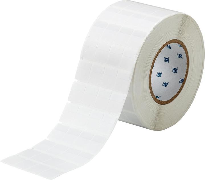Produktbild Brady THT-56-427-10, selbstlaminierendes Vinyl, Weiss/Transparent, 19,05 x 9,53(23,81)mm, permanent, 4-ba