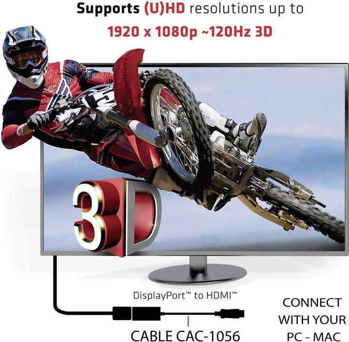 Actual product image Club 3D DisplayPort – HDMI (0.20 m, HDMI, DisplayPort)