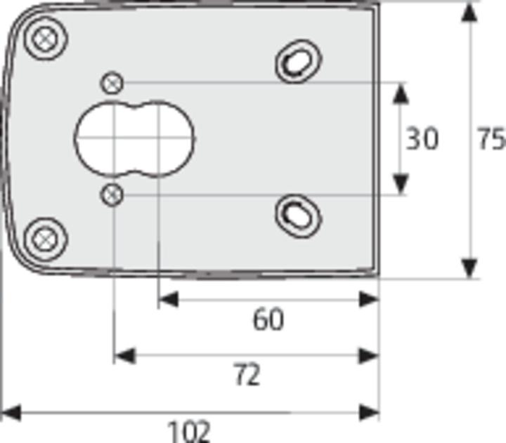 Actual product image Abus Armoured plate PZS70 with pull protection, brown