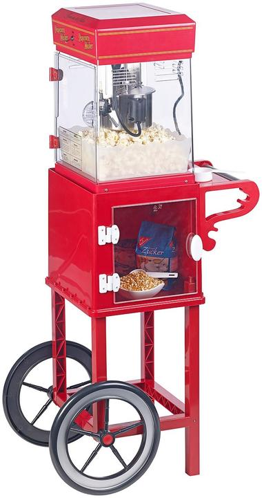 Rosenstein & Söhne Professional popcorn machine "Cinema" with trolley in retro design