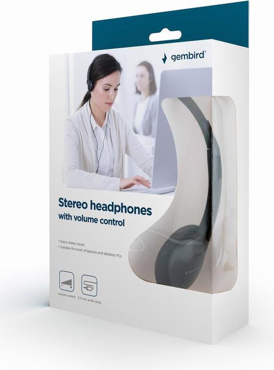 Image du produit Gembird MHP-123 Casque tour d'oreille Noir (Filaire)