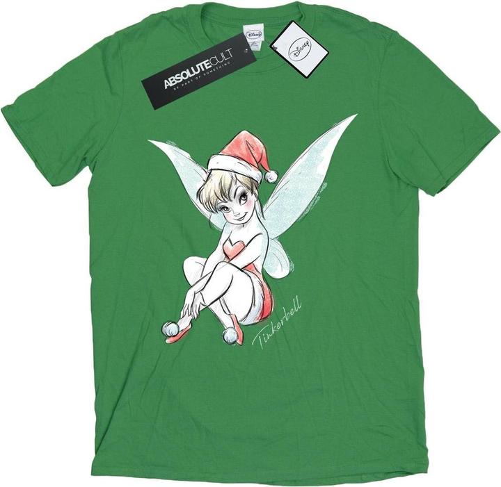 Actual product image Disney Mens Tinkerbell Christmas Fairy T-Shirt (XXL)