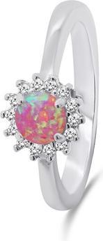 Brilio Silver - Beautiful silver ring with opal and zircons RI056WP - Circuit: 58 mm (58)
