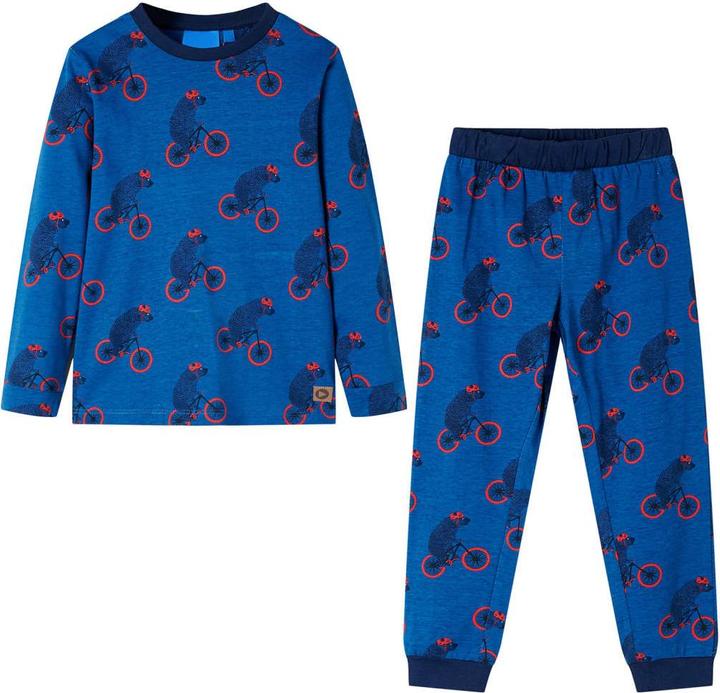 Produktbild VidaXL Kinderpyjama mit Langen Ärmeln Petrolblau 92,Material: 100 (92)