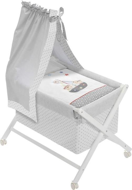 Image du produit Interbaby Berceau En X - Blanc Hêtre +Literie+Vêtements+Matelas Avec Ciels -
